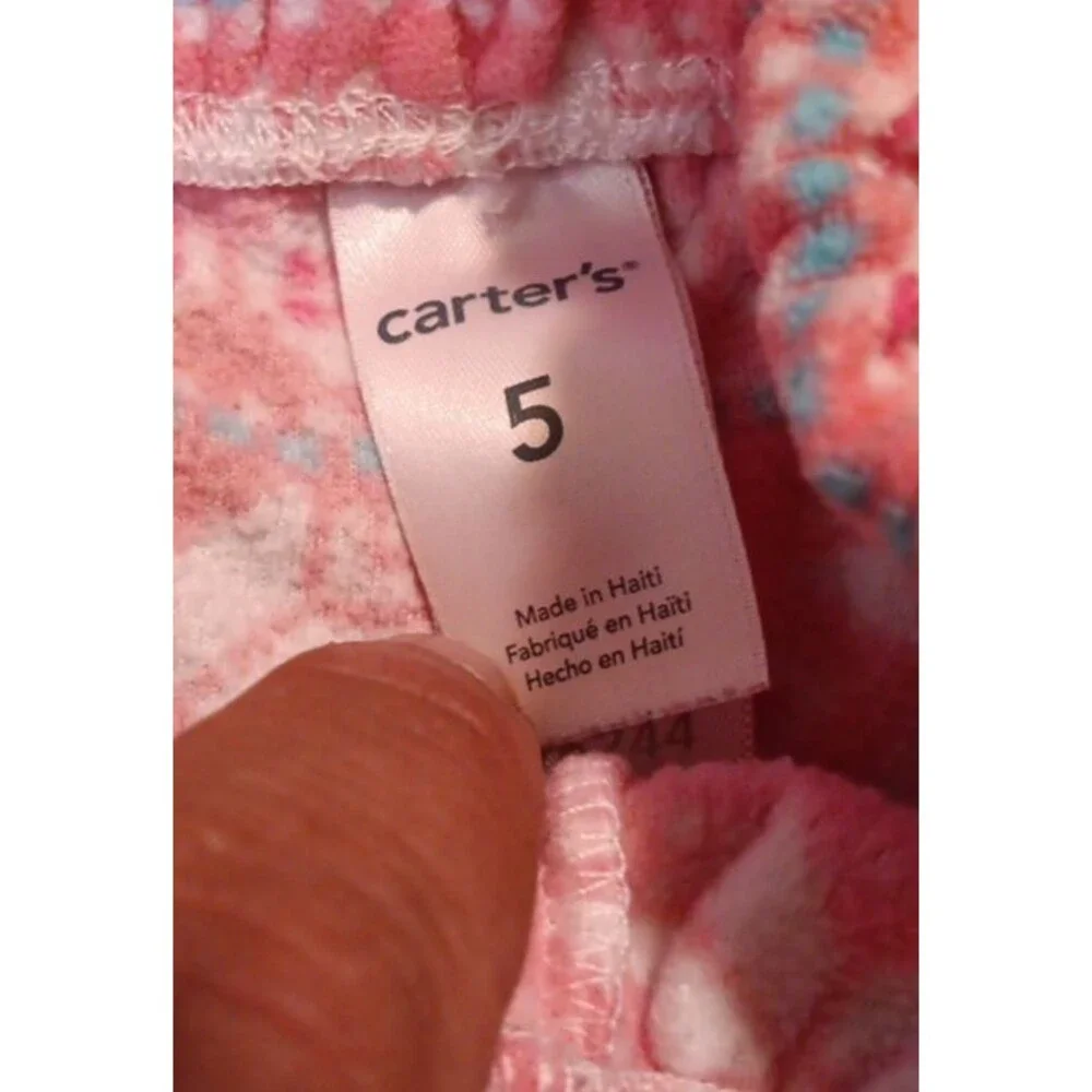 carters size 5 pink with floral print pajama pants